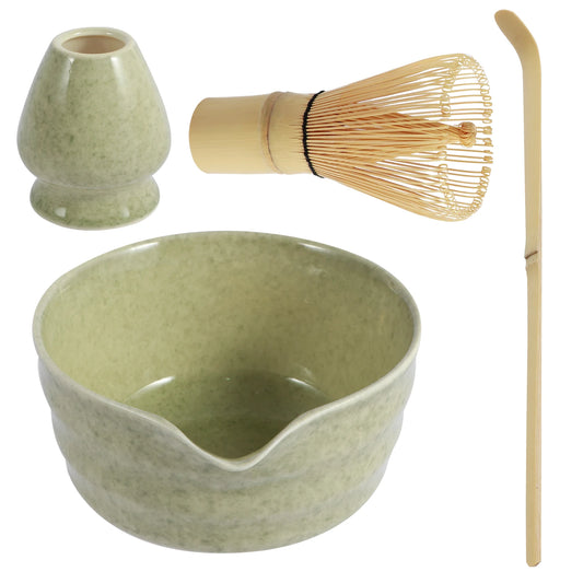 Matcha Making Kit Japanese Tea Set Scoop (Chashaku)Matcha  (Chasen) Tea Set with Ceramic Bowl Bamboo Accessories for Tea Lovers