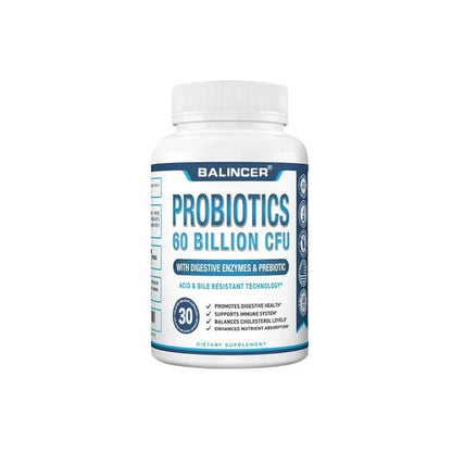 Probiotic + Prebiotic Supplements - Contains Digestive Enzymes To Support Digestive Health and The Immune System