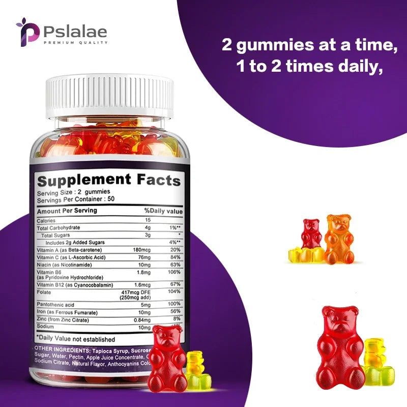 Iron Gummies - Containing Vitamin C for Immune Support of Red Blood Cell Production