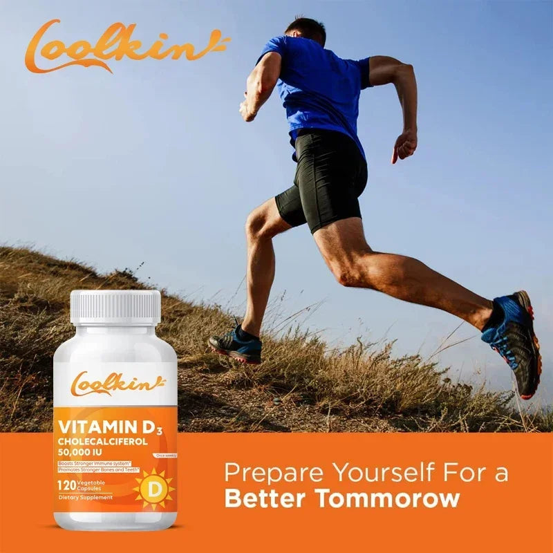 Vitamin D3 Capsules 50,000 IU - Immune Support, Promotes Healthy Muscle and Bone Health