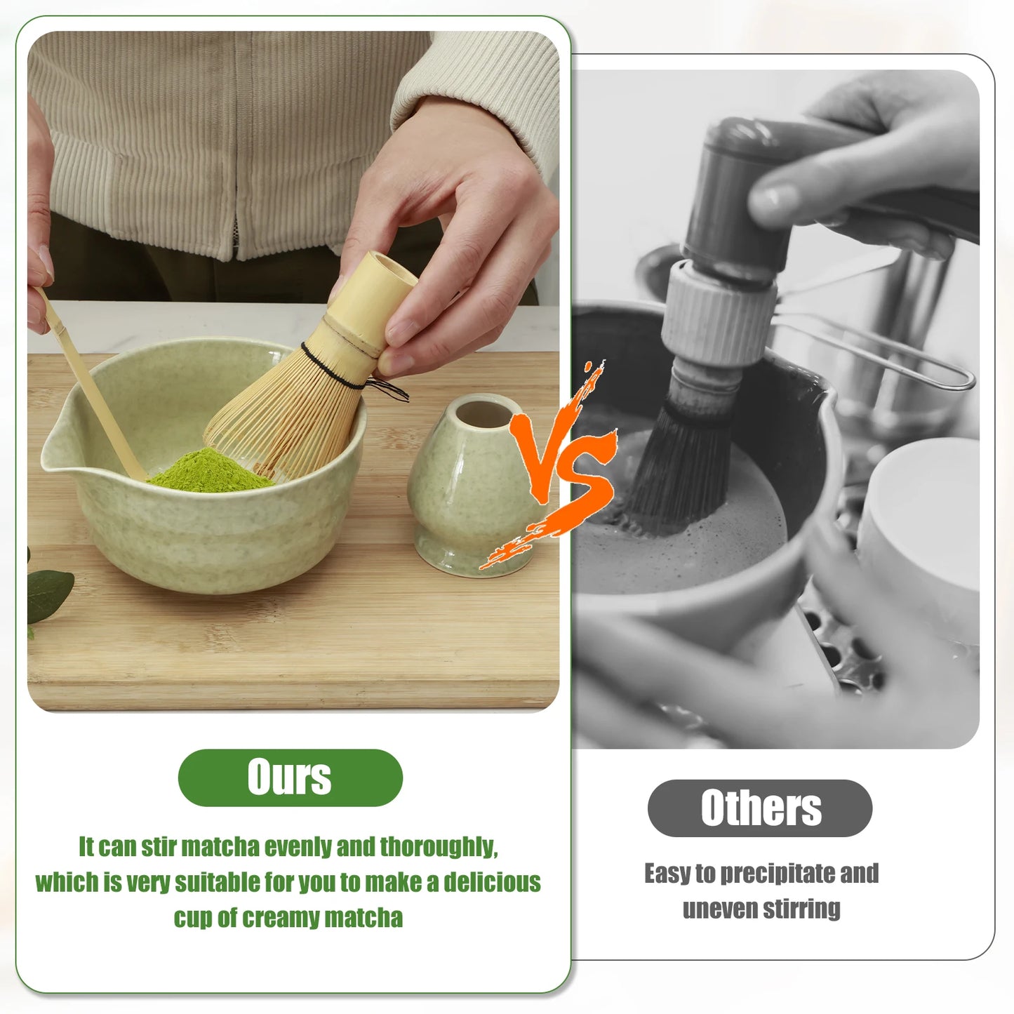 Matcha Making Kit Japanese Tea Set Scoop (Chashaku）Matcha  (Chasen) Tea Set with Ceramic Bowl Bamboo Accessories for Tea Lovers